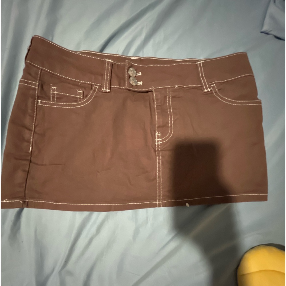 Brown Jean mini shirt